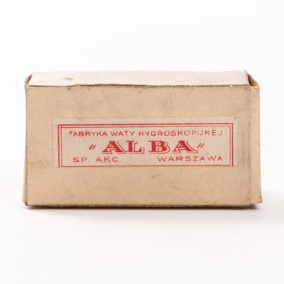 Pudełko na watę higroskopijną Alba, l. 20 lub 30 XX w.